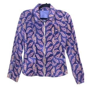 Augustina’s Leather vintage purple perforated jacket